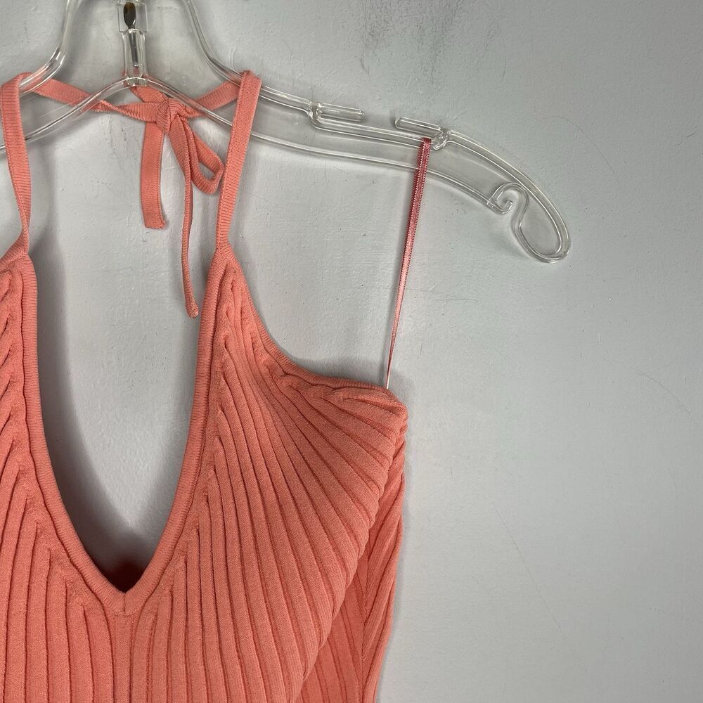 GAUGE81 Moura Plunge Top Women Small Ribbed Knit Halter Orange Viscose Blend - Picture 4 of 15